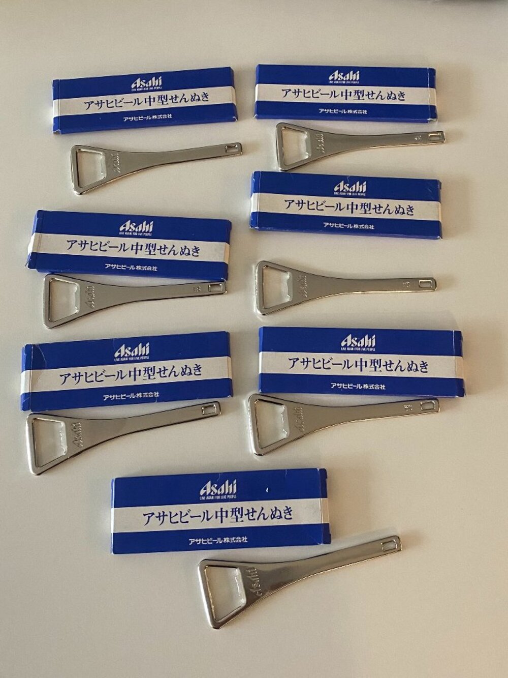 LOT OF 7 ASAHI BRANDED JAPAN JDM BOTTLE OPENERS NEW IN PACKAGE
